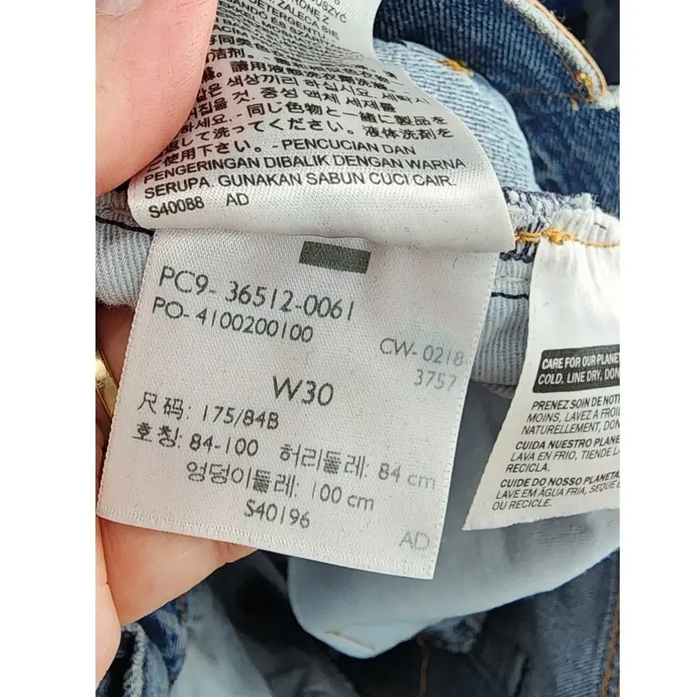 Levi's 501 Button Fly Denim Shorts Size 30 9 In Inseam